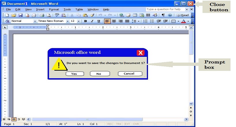 Close a Document in Ms Word