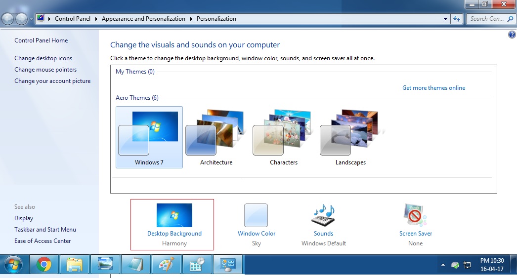 Windows Settings – Desktop Background2