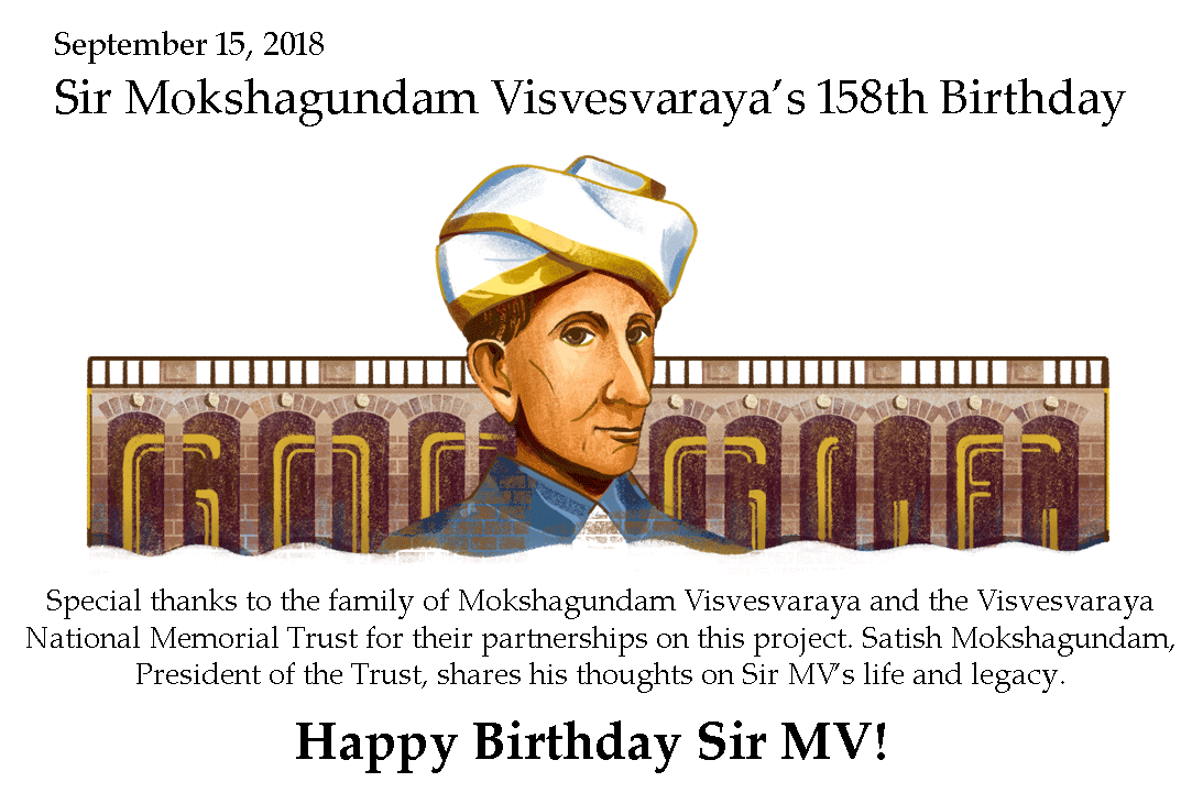 Google Doodles of Sir Mokshagundam Visvesvaraya’s