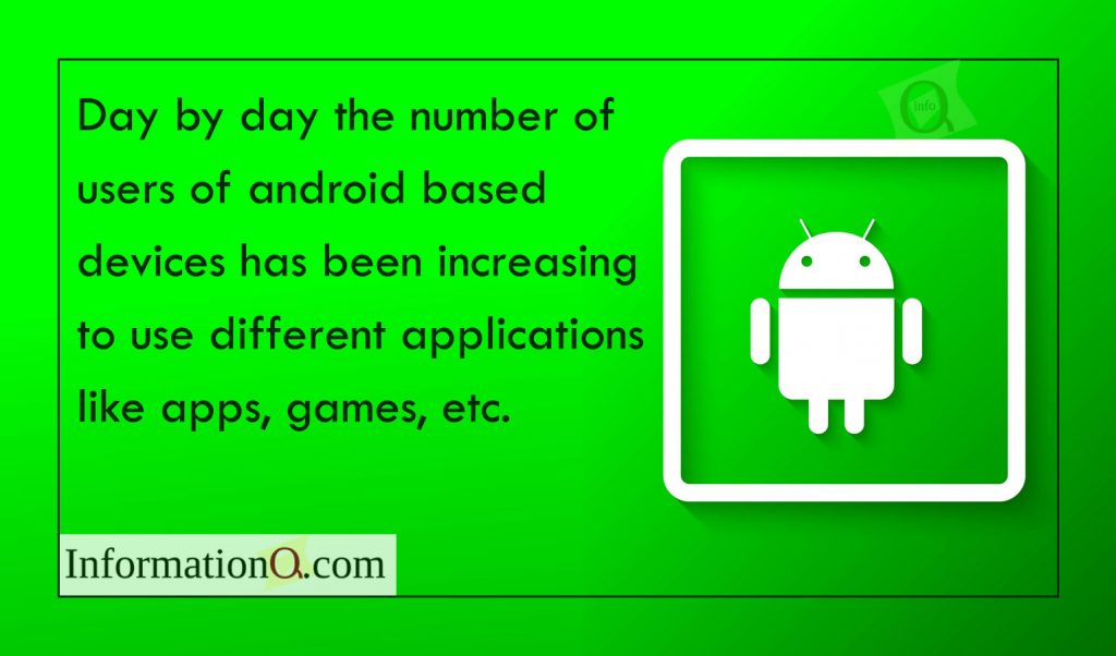 Day by day the number of users of android based devices has been increasing to use different applications like apps, games, etc.