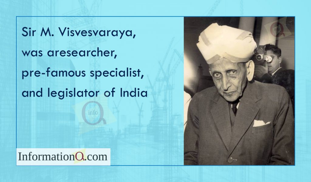 Sir M. Visvesvaraya, was a researcher, pre-famous specialist, and legislator of India.