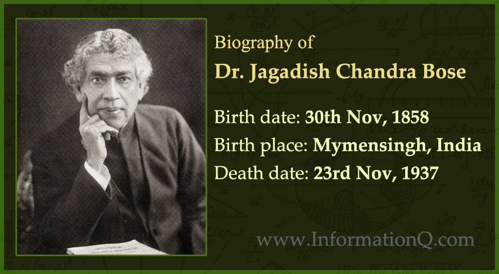 Biography of Dr. Jagadish Chandra Bose