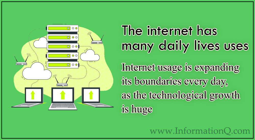 The internet has many daily life uses