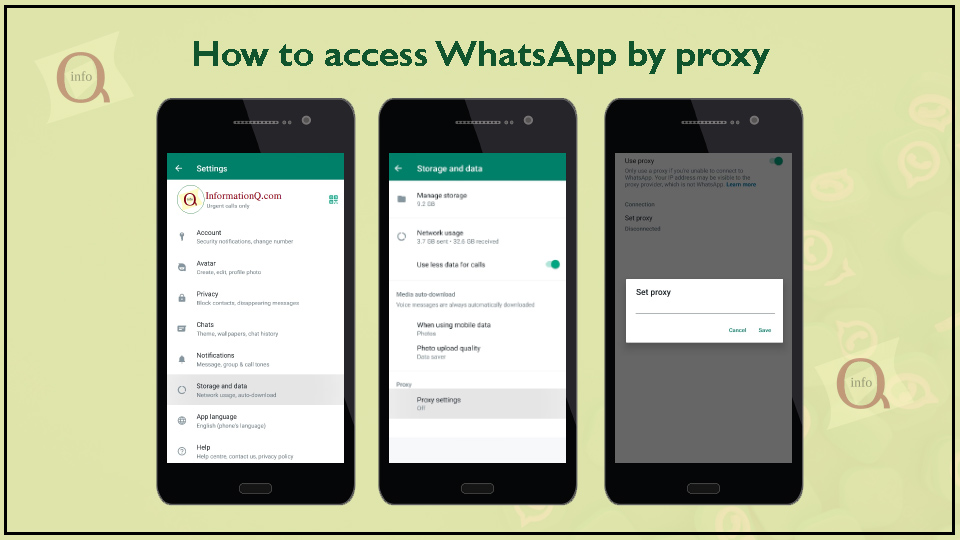 How to access WhatsApp by proxy