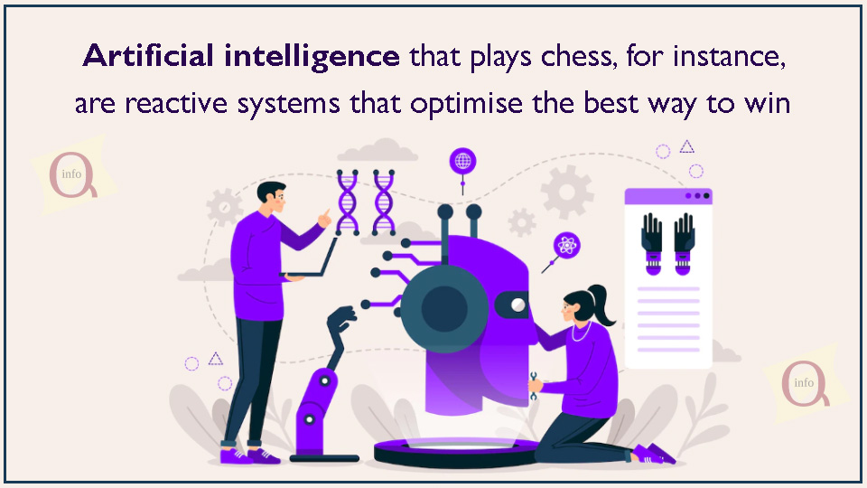 Artificial intelligence that plays chess, for instance, are reactive systems that optimise the best way to win