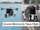 Revolutionizing the Scooter Motorcycle. The latest scooter motorcycle takes flight in the skies. In the future, all vehicles are flights in the skies.